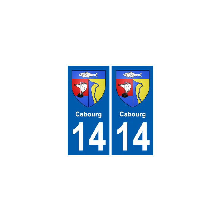 14 Cabourg blason ville autocollant plaque sticker