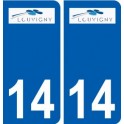 14 Louvigny logo ville autocollant plaque sticker