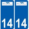 14 Louvigny logo ville autocollant plaque sticker