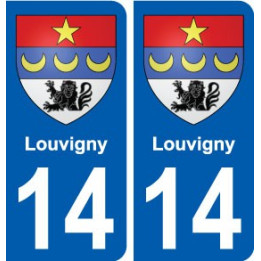 14 Louvigny blason ville autocollant plaque sticker
