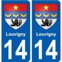14 Louvigny blason ville autocollant plaque sticker
