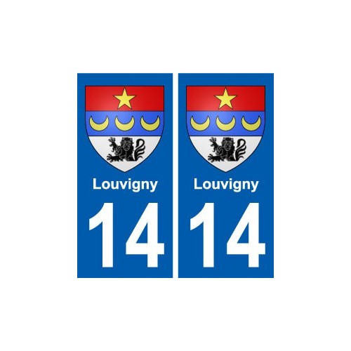 14 Louvigny blason ville autocollant plaque sticker