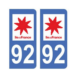 92 Hauts de Seine autocollant plaque