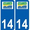 14 Villers-sur-Mer logo ville autocollant plaque sticker