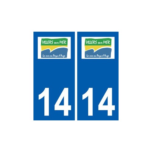 14 Villers-sur-Mer logo ville autocollant plaque sticker