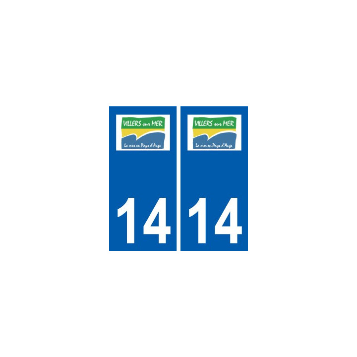 14 Villers-sur-Mer logo ville autocollant plaque sticker