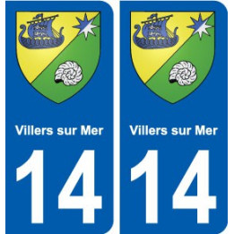 14 Villers-sur-Mer blason ville autocollant plaque sticker