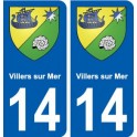 14 Villers-sur-Mer blason ville autocollant plaque sticker
