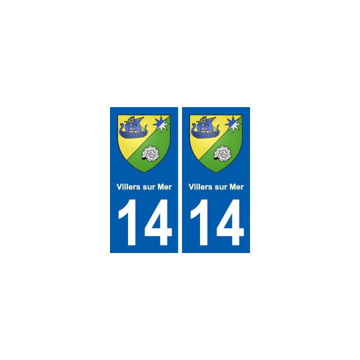 14 Villers-sur-Mer blason ville autocollant plaque sticker