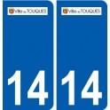14 Touques logo ville autocollant plaque sticker