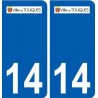14 Touques logo ville autocollant plaque sticker