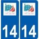 14 Lion-sur-Mer logo ville autocollant plaque sticker