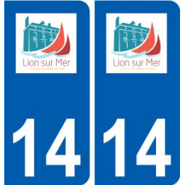 14 Lion-sur-Mer logo ville autocollant plaque sticker