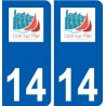14 Lion-sur-Mer logo ville autocollant plaque sticker