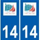 14 Lion-sur-Mer logo ville autocollant plaque sticker