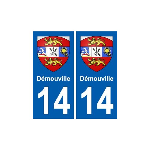 14 Démouville blason ville autocollant plaque sticker