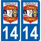 14 Démouville logo ville autocollant plaque sticker