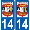 14 Démouville logo ville autocollant plaque sticker