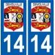 14 Démouville logo ville autocollant plaque sticker