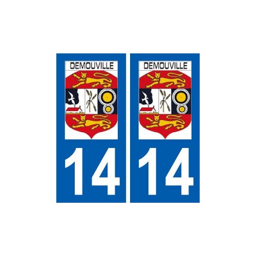 14 Démouville logo ville autocollant plaque sticker
