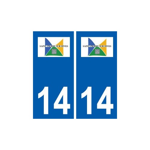 14 Saint-Pierre-sur-Dives logo ville autocollant plaque sticker