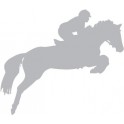 Autocollant Cheval stickers adhesif horse cavalier gris