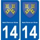14 Saint-Pierre-sur-Dives blason ville autocollant plaque sticker