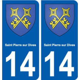 14 Saint-Pierre-sur-Dives blason ville autocollant plaque sticker