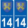14 Saint-Pierre-sur-Dives blason ville autocollant plaque sticker