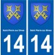 14 Saint-Pierre-sur-Dives blason ville autocollant plaque sticker