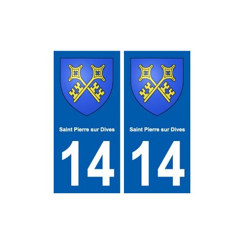 14 Saint-Pierre-sur-Dives blason ville autocollant plaque sticker