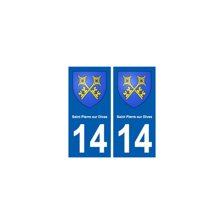 14 Saint-Pierre-sur-Dives blason ville autocollant plaque sticker