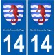 14 Merville-Franceville-Plage blason ville autocollant plaque sticker