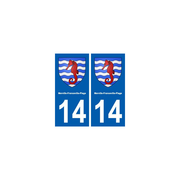 14 Merville-Franceville-Plage blason ville autocollant plaque sticker