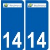 14 Merville-Franceville-Plage logo ville autocollant plaque sticker