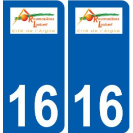 16 Roumazières-Loubert logo ville autocollant plaque