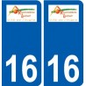 16 Roumazières-Loubert logo ville autocollant plaque