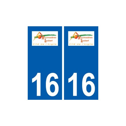 16 Roumazières-Loubert logo ville autocollant plaque