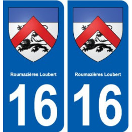 16 Roumazières-Loubert blason ville autocollant plaque sticker