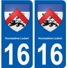 16 Roumazières-Loubert blason ville autocollant plaque sticker