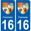 16 Puymoyen blason ville autocollant plaque sticker
