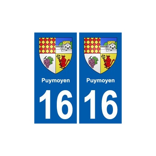 16 Puymoyen blason ville autocollant plaque sticker