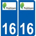 16 Puymoyen logo ville autocollant plaque sticker