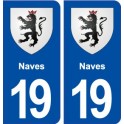 19 Naves coat of arms, city sticker, plate sticker