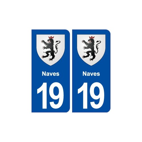 19 Naves blason ville autocollant plaque sticker