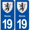 19 Naves blason ville autocollant plaque sticker