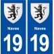 19 Naves blason ville autocollant plaque sticker