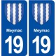 19 Meymac blason ville autocollant plaque sticker