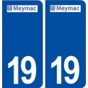 19 Meymac logo ville autocollant plaque sticker