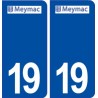 19 Meymac logo ville autocollant plaque sticker